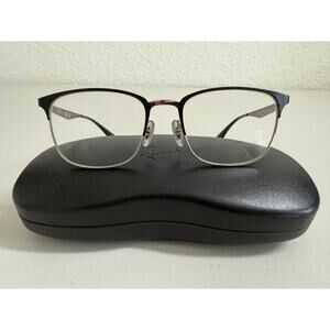 Ray Ban Eyeglasses RB6421 2997 52-18-140 Square Black Silver Case & Cloth